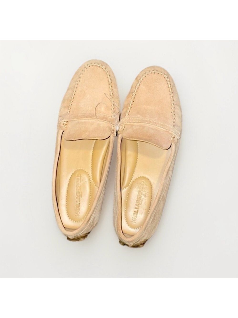 Karl Lagerfeld Women's Tan Suede Moccasins